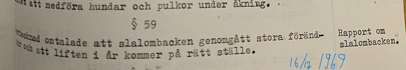 Protokoll 1969 - backen genomgått stora förändringar
