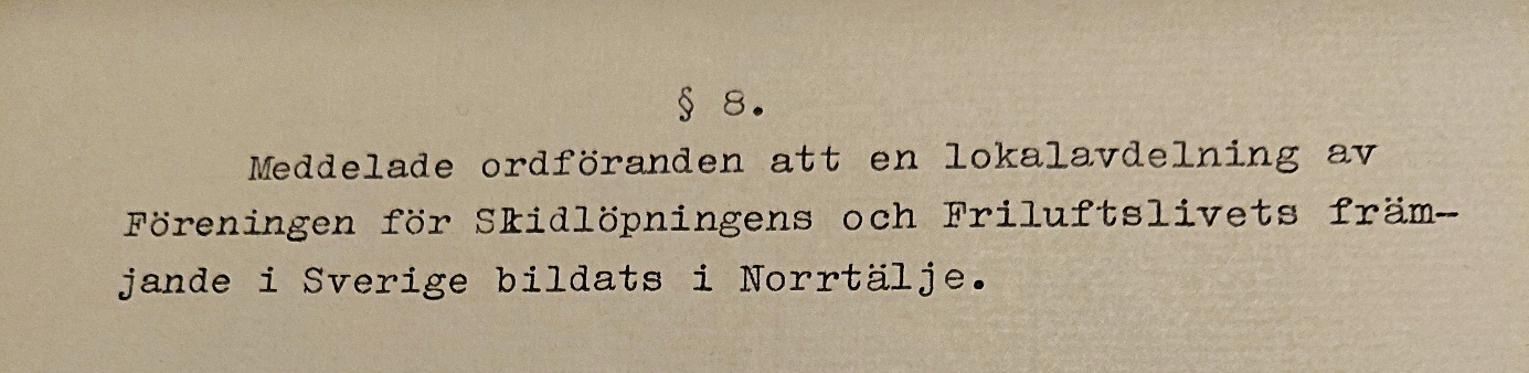 Protokoll från Norrtälje Stads idrottsstyrelse 1943