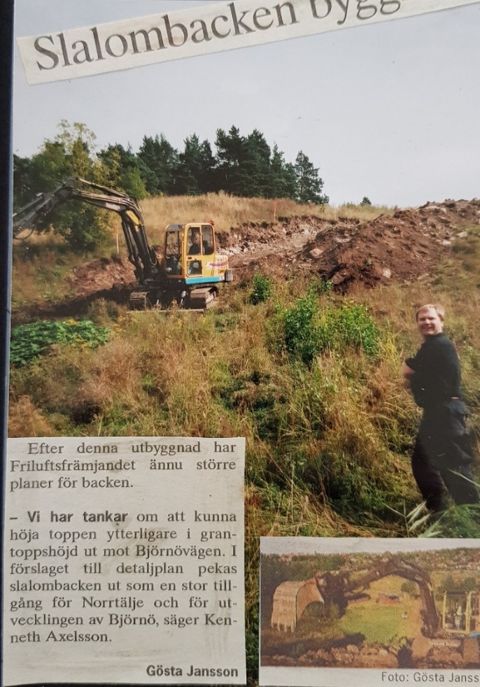 Tidningsartikel: Slalombacken byggs