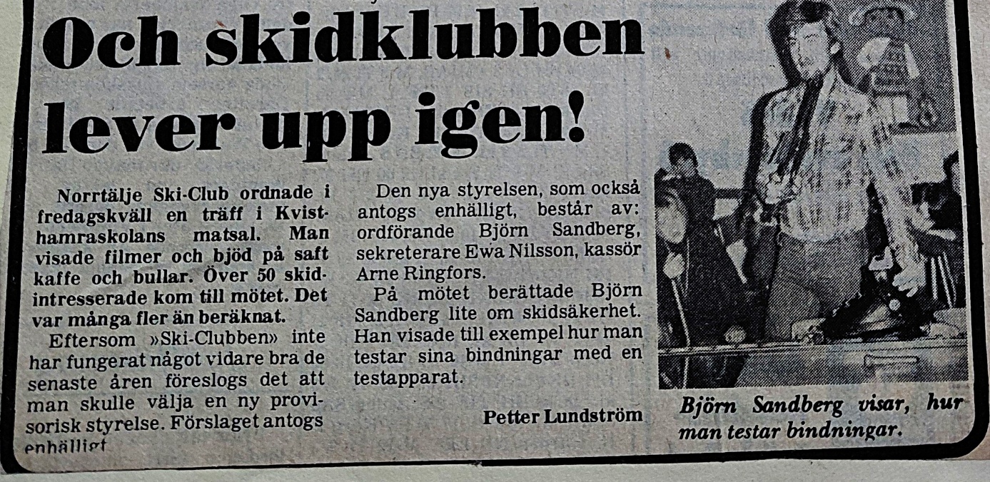 Tidningsartikel: Och skidklubben lever upp igen!